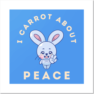 Peace sign bunny Posters and Art